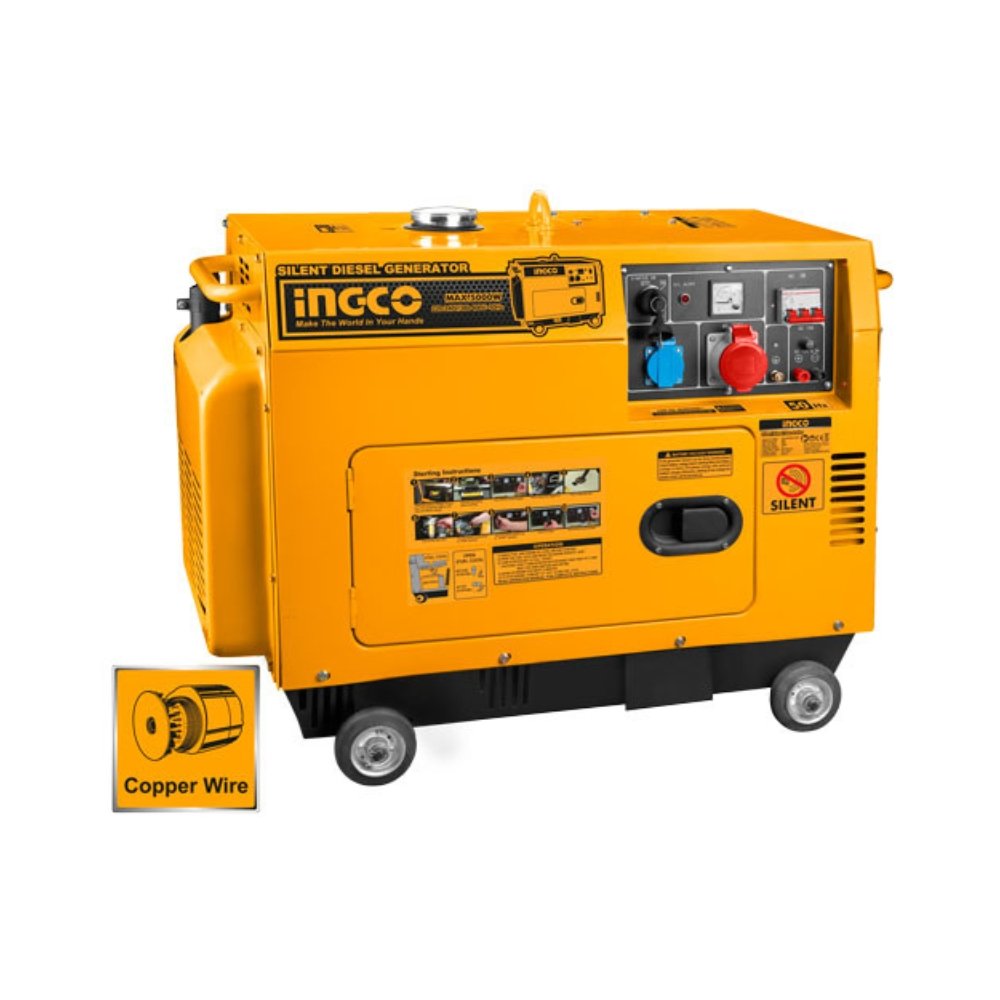 Générateur Diesel Silencieux INGCO 5500W – Démarrage Électrique – GSE55003