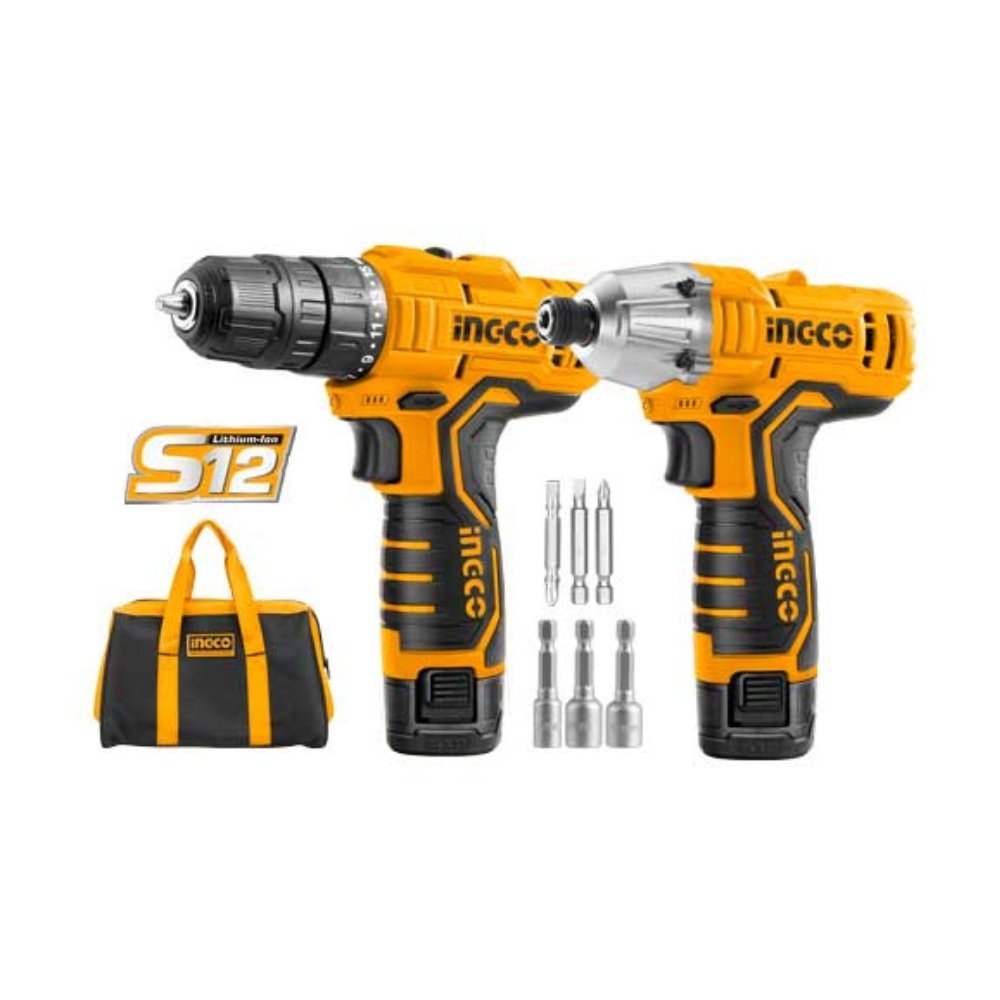Kit Combo Perceuse-Visseuse et Visseuse à Chocs Sans Fil S12 12V – CKLI1201